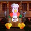 imageJoiedomi 6 FT Thanksgiving Inflatable Turkey Decorations LED Light Up Turkey with Pilgrim Hat Blow Up Decor for Thanksgiving Outdoor Decorations Halloween Inflatable for Yard GardenTurkey with Cutlery