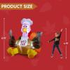 imageJoiedomi 6 FT Thanksgiving Inflatable Turkey Decorations LED Light Up Turkey with Pilgrim Hat Blow Up Decor for Thanksgiving Outdoor Decorations Halloween Inflatable for Yard GardenTurkey with Cutlery