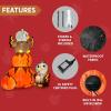 imageJoiedomi 6 FT Thanksgiving Inflatable Turkey Decorations LED Light Up Turkey with Pilgrim Hat Blow Up Decor for Thanksgiving Outdoor Decorations Halloween Inflatable for Yard GardenStacking Pumpkin Turkey