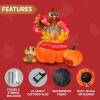 imageJoiedomi 6 FT Thanksgiving Inflatable Turkey Decorations LED Light Up Turkey with Pilgrim Hat Blow Up Decor for Thanksgiving Outdoor Decorations Halloween Inflatable for Yard GardenTurkey on Pumpkin