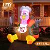 imageJoiedomi 6 FT Thanksgiving Inflatable Turkey Decorations LED Light Up Turkey with Pilgrim Hat Blow Up Decor for Thanksgiving Outdoor Decorations Halloween Inflatable for Yard GardenTurkey with Cutlery