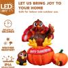 imageJoiedomi 6 FT Thanksgiving Inflatable Turkey Decorations LED Light Up Turkey with Pilgrim Hat Blow Up Decor for Thanksgiving Outdoor Decorations Halloween Inflatable for Yard GardenTurkey on Pumpkin