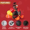imageJoiedomi 6 FT Thanksgiving Inflatable Turkey Decorations LED Light Up Turkey with Pilgrim Hat Blow Up Decor for Thanksgiving Outdoor Decorations Halloween Inflatable for Yard GardenTurkey with Pilgrim Hat