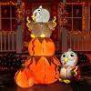 imageJoiedomi 6 FT Thanksgiving Inflatable Turkey Decorations LED Light Up Turkey with Pilgrim Hat Blow Up Decor for Thanksgiving Outdoor Decorations Halloween Inflatable for Yard GardenStacking Pumpkin Turkey