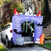 imageJoiedomi 6 ft Halloween Inflatable Outdoor Decorations Trunk or Treat Car Decorations Halloween Blow Ups Haunted Castle with Buildin LEDs Inflatable Pumpkin and Ghost for Outside Decor