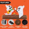 imageJoiedomi 6ft Long Halloween Inflatable Ghost Outdoor Decoration Cute Blow Up Ghost Roasts Cotton Candy Over Campfire with LED Halloween Blow Up Yard Decoration for Holiday Party Garden Lawn Decor
