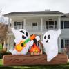 imageJoiedomi 6ft Long Halloween Inflatable Ghost Outdoor Decoration Cute Blow Up Ghost Roasts Cotton Candy Over Campfire with LED Halloween Blow Up Yard Decoration for Holiday Party Garden Lawn Decor