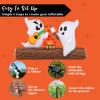 imageJoiedomi 6ft Long Halloween Inflatable Ghost Outdoor Decoration Cute Blow Up Ghost Roasts Cotton Candy Over Campfire with LED Halloween Blow Up Yard Decoration for Holiday Party Garden Lawn Decor