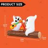 imageJoiedomi 6ft Long Halloween Inflatable Ghost Outdoor Decoration Cute Blow Up Ghost Roasts Cotton Candy Over Campfire with LED Halloween Blow Up Yard Decoration for Holiday Party Garden Lawn Decor