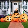 imageJoiedomi 7 FT Long Halloween Inflatables Pumpkin Outdoor Decorations 7 Pumpkins Outside Decoration with Witchs Cat with Buildin LEDs Blow Up Inflatables for Party Yard Lawn Garden Decor