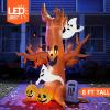 imageJoiedomi 8 FT Halloween Inflatable Scary Tree with Ghost Decorations Pumpkin and Tombstone Blow Up Inflatables with Buildin LEDs for Halloween Party Indoor Outdoor Yard Garden Lawn Decorations