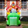 imageJoiedomi 8 FT Thanksgiving Inflatable Turkey Driving Car Decoration with Builtin LEDs Blow Up Inflatables for Thanksgiving Party Indoor Outdoor Yard Garden and Lawn Fall