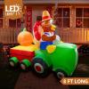 imageJoiedomi 8 FT Thanksgiving Inflatable Turkey Driving Car Decoration with Builtin LEDs Blow Up Inflatables for Thanksgiving Party Indoor Outdoor Yard Garden and Lawn Fall