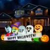 imageJoiedomi 8 ft Long Halloween Inflatable Three Characters and Pumpkin Patch Outdoor Decoration Blow Up Inflatables Witch Ghost Skeleton Yard Decorations with LEDs for Party Yard Lawn Garden DecorPumpkin Vampire