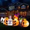 imageJoiedomi 8 ft Long Halloween Inflatable Three Characters and Pumpkin Patch Outdoor Decoration Blow Up Inflatables Witch Ghost Skeleton Yard Decorations with LEDs for Party Yard Lawn Garden DecorPumpkin Cat