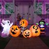imageJoiedomi 8 ft Long Halloween Inflatable Three Characters and Pumpkin Patch Outdoor Decoration Blow Up Inflatables Witch Ghost Skeleton Yard Decorations with LEDs for Party Yard Lawn Garden DecorPumpkin Ghost