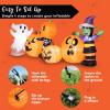 imageJoiedomi 8 ft Long Halloween Inflatable Three Characters and Pumpkin Patch Outdoor Decoration Blow Up Inflatables Witch Ghost Skeleton Yard Decorations with LEDs for Party Yard Lawn Garden DecorPumpkin Ghost