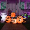imageJoiedomi 8 ft Long Halloween Inflatable Three Characters and Pumpkin Patch Outdoor Decoration Blow Up Inflatables Witch Ghost Skeleton Yard Decorations with LEDs for Party Yard Lawn Garden DecorPumpkin Ghost