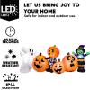 imageJoiedomi 8 ft Long Halloween Inflatable Three Characters and Pumpkin Patch Outdoor Decoration Blow Up Inflatables Witch Ghost Skeleton Yard Decorations with LEDs for Party Yard Lawn Garden DecorPumpkin Ghost