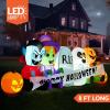 imageJoiedomi 8 ft Long Halloween Inflatable Three Characters and Pumpkin Patch Outdoor Decoration Blow Up Inflatables Witch Ghost Skeleton Yard Decorations with LEDs for Party Yard Lawn Garden DecorPumpkin Vampire
