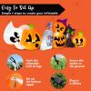 imageJoiedomi 8 ft Long Halloween Inflatable Three Characters and Pumpkin Patch Outdoor Decoration Blow Up Inflatables Witch Ghost Skeleton Yard Decorations with LEDs for Party Yard Lawn Garden DecorPumpkin Cat