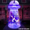 imageJoiedomi 9 FT Tall Halloween Inflatable UFO Outdoor Decorations Halloween Blow Ups UFO Alien Decor for Yard Decoration with LEDs for Lawn Garden Party DecorPurple Lights