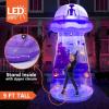 imageJoiedomi 9 FT Tall Halloween Inflatable UFO Outdoor Decorations Halloween Blow Ups UFO Alien Decor for Yard Decoration with LEDs for Lawn Garden Party DecorPurple Lights