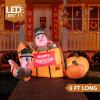 imageJoiedomi Thanksgiving Inflatable Decoration 6 FT Long Turkey Cornucopia Inflatable with Builtin LEDs for Thanksgiving Party Indoor Outdoor Yard Garden Lawn Fall DecorTurkey with Pumpkin