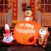 imageJoiedomi Thanksgiving Inflatable Decoration 6 FT Long Turkey Cornucopia Inflatable with Builtin LEDs for Thanksgiving Party Indoor Outdoor Yard Garden Lawn Fall DecorRacoon and Squirrel with pumpkin