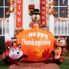 imageJoiedomi Thanksgiving Inflatable Decoration 6 FT Long Turkey Cornucopia Inflatable with Builtin LEDs for Thanksgiving Party Indoor Outdoor Yard Garden Lawn Fall DecorRacoon and Squirrel with pumpkin