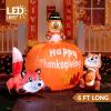 imageJoiedomi Thanksgiving Inflatable Decoration 6 FT Long Turkey Cornucopia Inflatable with Builtin LEDs for Thanksgiving Party Indoor Outdoor Yard Garden Lawn Fall DecorRacoon and Squirrel with pumpkin