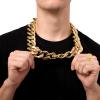 imageSpooktacular Creations 12 Pcs Hip Hop Costume Kit 80s 90s Rapper Fake Gold Chain Necklace Dollar Sign Accessories Outfit for Men Women Halloween Old School Rapper Cosplay Themed Party Supplies