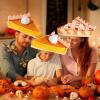 imageSpooktacular Creations 2 PCS Thanksgiving Decorative Plush Pumpkin ampamp Apple Pie Hats Thanksgiving Novelty Hats Party Favor Supplies Accessories Costume Dress Up