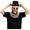 imageSpooktacular Creations 2PCS Halloween Skull Mask with Black Top Hat Scary Full Head Skeleton Creepy Realistic Biochemical Latex Mask for Men Women Kids Halloween Cosplay Costume Accessory