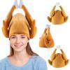 imageSpooktacular Creations 3 Pack Plush Roasted Turkey Hats for Thanksgiving and Halloween Costume Dress Up Party