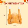 imageSpooktacular Creations 3 Pack Plush Roasted Turkey Hats for Thanksgiving and Halloween Costume Dress Up Party