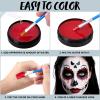 imageSpooktacular Creations 3PCS Halloween Makeup Face Body Paint Waterproof Foundation Cream Cake Tub Halloween Party Cosplay Clown Sfx Costume Dress Up Makeup for Adult1 Oz Each White Black Red