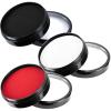 imageSpooktacular Creations 3PCS Halloween Makeup Face Body Paint Waterproof Foundation Cream Cake Tub Halloween Party Cosplay Clown Sfx Costume Dress Up Makeup for Adult1 Oz Each White Black Red