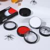 imageSpooktacular Creations 3PCS Halloween Makeup Face Body Paint Waterproof Foundation Cream Cake Tub Halloween Party Cosplay Clown Sfx Costume Dress Up Makeup for Adult1 Oz Each White Black Red