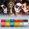 imageSpooktacular Creations 8 PCS Halloween Makeup Kit SFX Face Body Paint Set with Wound Scar Wax12 Colors Face Paint PaletteFake BloodSpatulaBrushes for Halloween CostumeZombie Makeup Dress Up