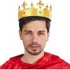 imageSpooktacular Creations Gold Royal King Crown Halloween Plastic Crown Hat for Kids Men Women Dress up Prince Costume Party Cosplay Props Pretend Play Party Accessories Decorations