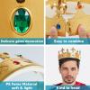 imageSpooktacular Creations Gold Royal King Crown Halloween Plastic Crown Hat for Kids Men Women Dress up Prince Costume Party Cosplay Props Pretend Play Party Accessories Decorations