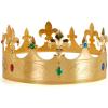 imageSpooktacular Creations Gold Royal King Crown Halloween Plastic Crown Hat for Kids Men Women Dress up Prince Costume Party Cosplay Props Pretend Play Party Accessories Decorations