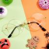 imageSpooktacular Creations Halloween Black Wizard Glasses Old Men Round Wire Costume Glasses Accessory for Men Women Halloween Dress Up Halloween Costume PropGold