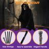 imageSpooktacular Creations Halloween Costume Walking Cane Silver Elegant Vintage Staff Prop Stick for Halloween Pretend Play Cane Costume Accessories Vampire Dress Up Parties for Adults and Kids