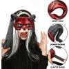 imageSpooktacular Creations Halloween Demon Mask Scary Red Ram Horn Devil and Half Face Masquerade Foam Mask for Adults Kids Halloween Cosplay Costume Accessories Party Dress Up