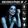 imageSpooktacular Creations Halloween Eye Makeup Kit with Eye Shadow Tattoo Sticker Flash Gel Makeup Pen Sponges Brush Makeup Palette for Halloween Costume Party Professional Cosplay