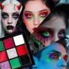 imageSpooktacular Creations Halloween Eye Makeup Kit with Eye Shadow Tattoo Sticker Flash Gel Makeup Pen Sponges Brush Makeup Palette for Halloween Costume Party Professional Cosplay