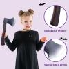 imageSpooktacular Creations Halloween Fake Hatchet Prop Lumberjack Costume Accessories Weapons Toy Realistic Felling Axe for Kids Women Men Halloween Costume Cosplay Party Trick Props Grey