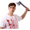 imageSpooktacular Creations Halloween Fake Hatchet Prop Lumberjack Costume Accessories Weapons Toy Realistic Felling Axe for Kids Women Men Halloween Costume Cosplay Party Trick Props Grey
